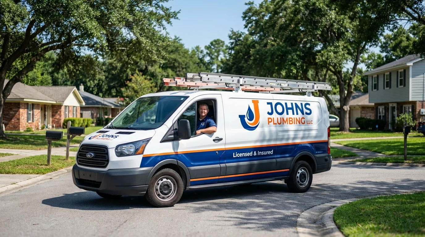 Johns Plumbing LLC service van in Stockton Springs, ME